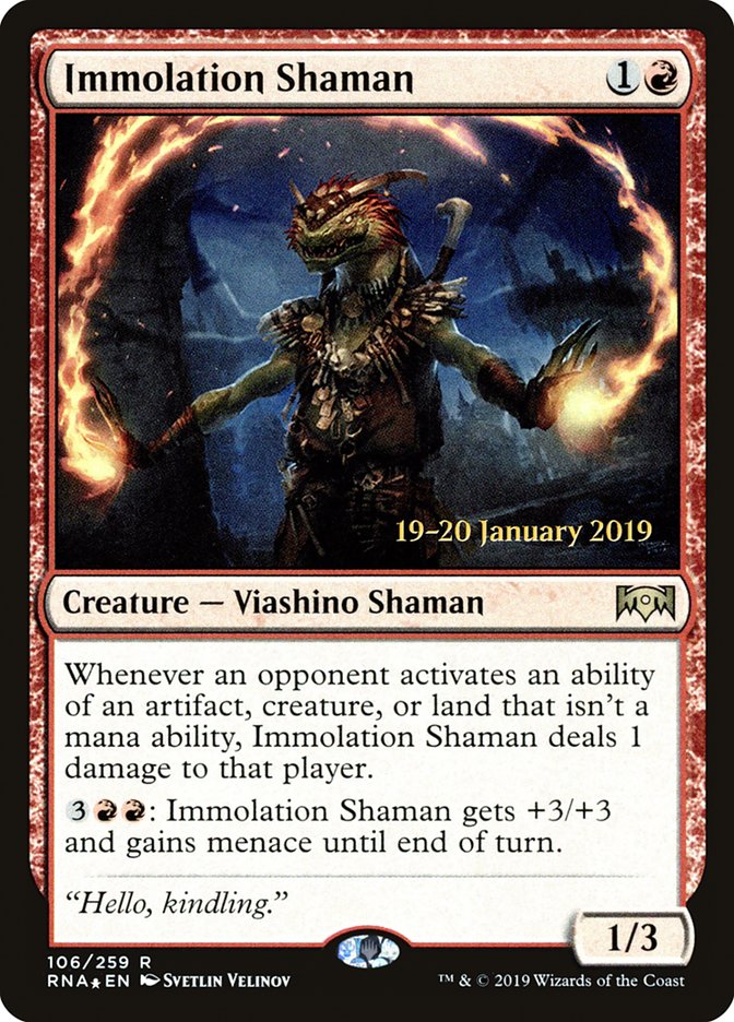 Immolation Shaman [Ravnica Allegiance Prerelease Promos] | Exor Games Truro