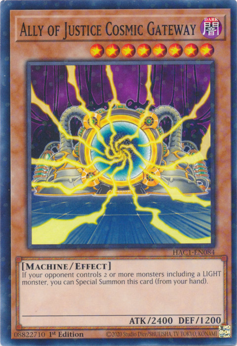 Ally of Justice Cosmic Gateway (Duel Terminal) [HAC1-EN084] Parallel Rare | Exor Games Truro