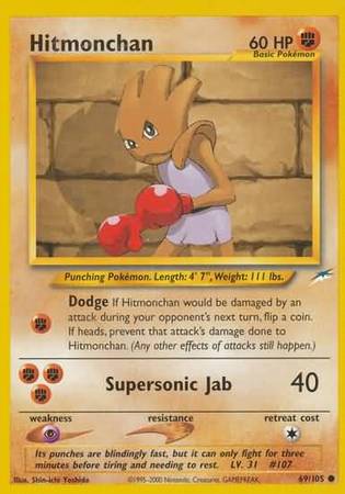 Hitmonchan (69/105) [Neo Destiny Unlimited] | Exor Games Truro