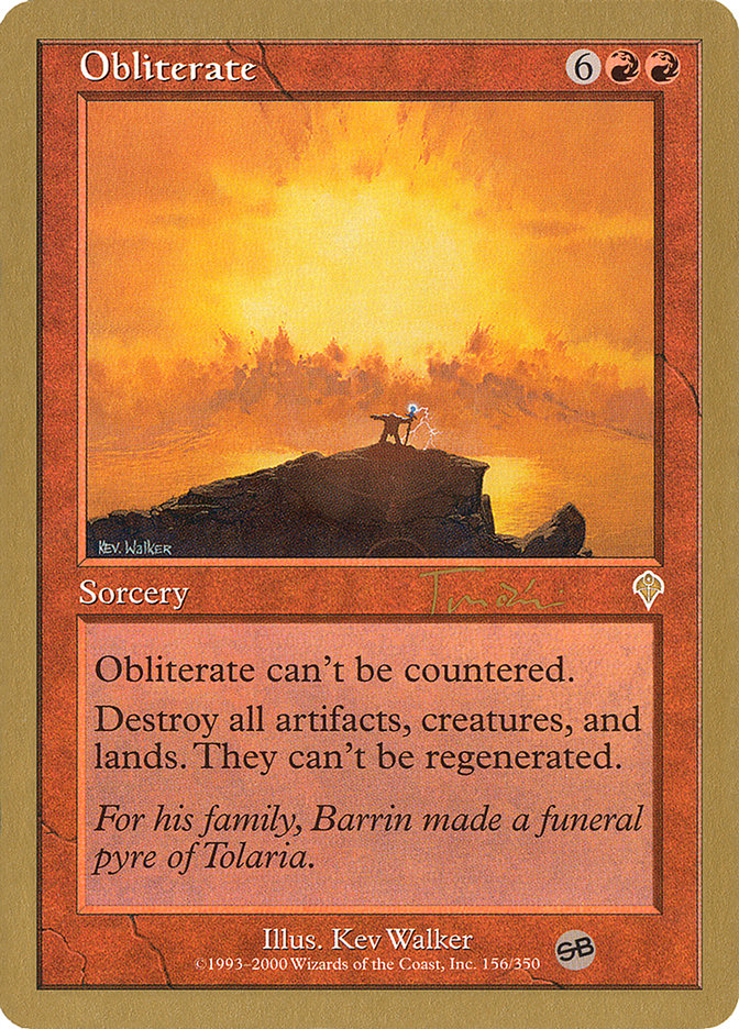 Obliterate (Jan Tomcani) (SB) [World Championship Decks 2001] | Exor Games Truro