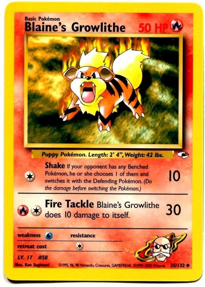 Blaine's Growlithe (35/132) [Gym Heroes Unlimited] | Exor Games Truro