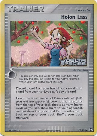 Holon Lass (92/113) (Stamped) [EX: Delta Species] | Exor Games Truro