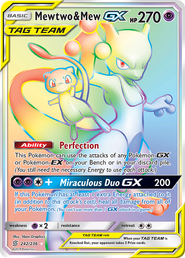 Mewtwo & Mew GX (242/236) [Sun & Moon: Unified Minds] | Exor Games Truro