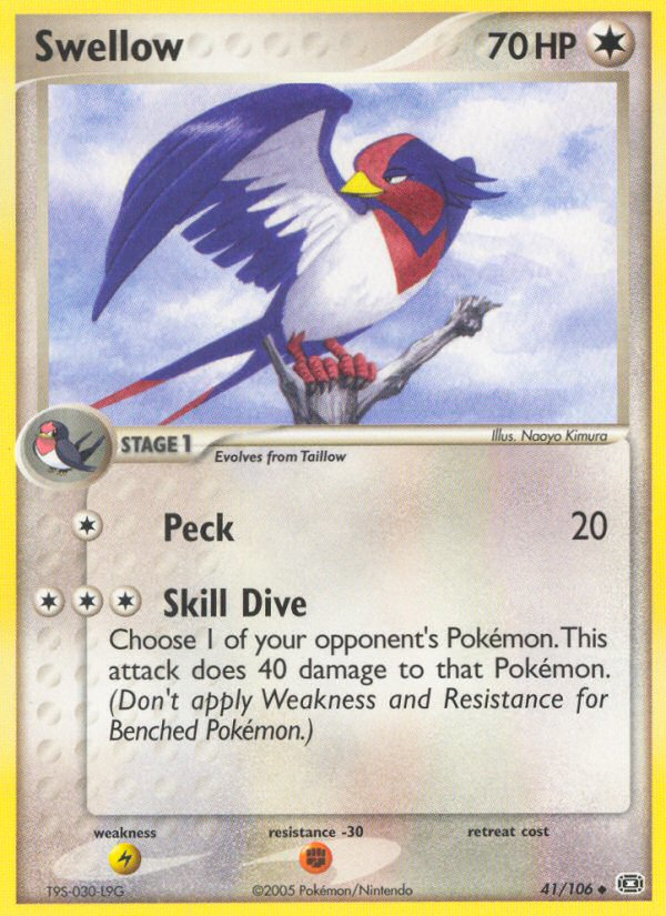 Swellow (41/106) [EX: Emerald] | Exor Games Truro