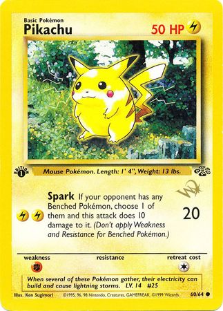 Pikachu (60/64) (W Stamped Promo) [Jungle 1st Edition] | Exor Games Truro