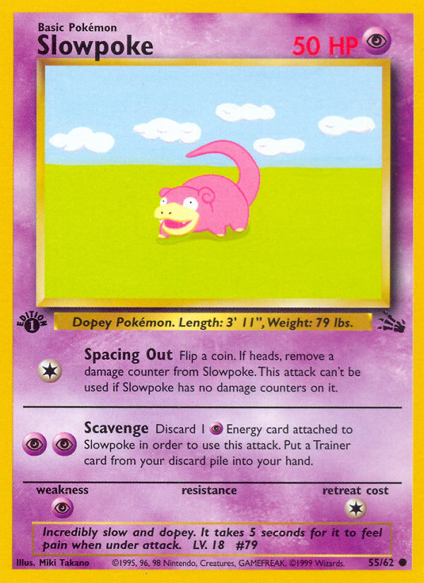 Slowpoke (55/62) [Fossil 1st Edition] | Exor Games Truro