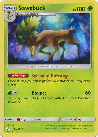 Sawsbuck (16/236) (Build & Battle Box Exclusive) [Sun & Moon: Cosmic Eclipse] | Exor Games Truro