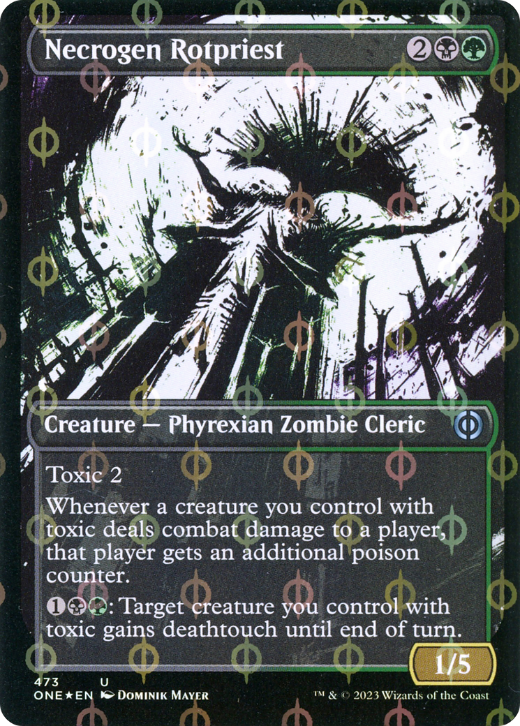 Necrogen Rotpriest (Borderless Ichor Step-and-Compleat Foil) [Phyrexia: All Will Be One] | Exor Games Truro