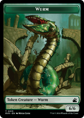 Elf Knight // Wurm Double-Sided Token [Ravnica Remastered Tokens] | Exor Games Truro