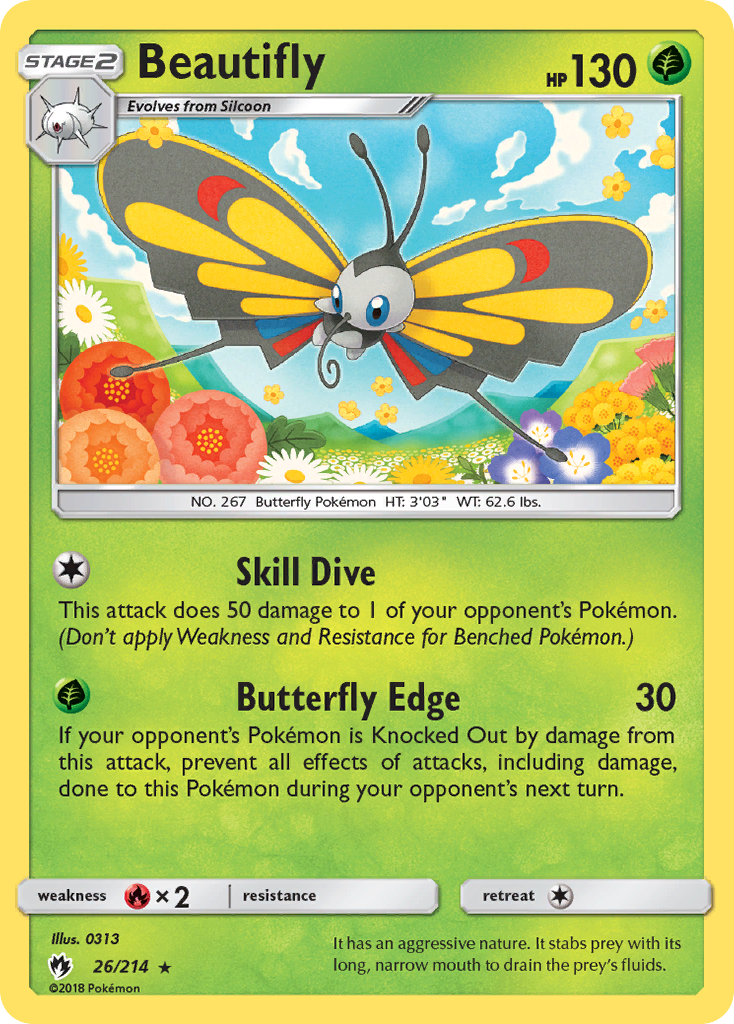 Beautifly (26/214) [Sun & Moon: Lost Thunder] | Exor Games Truro