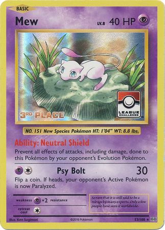 Mew (53/108) (League Promo 3rd Place) [XY: Evolutions] | Exor Games Truro