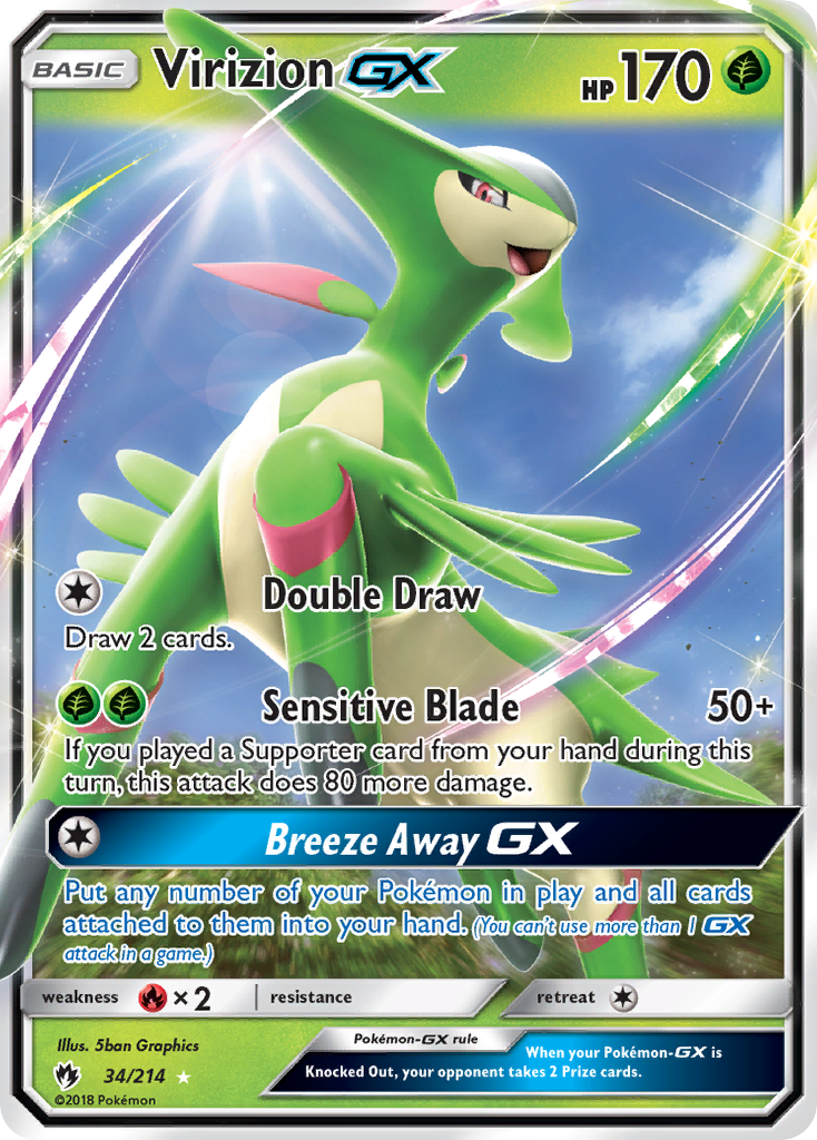 Virizion GX (34/214) [Sun & Moon: Lost Thunder] | Exor Games Truro