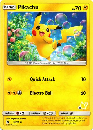 Pikachu (19/68) (Pikachu Stamp #15) [Battle Academy 2020] | Exor Games Truro