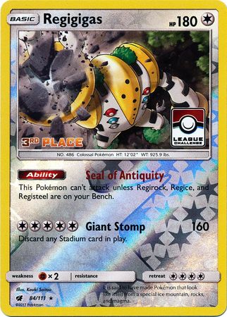 Regigigas (84/111) (League Promo 3rd Place) [Sun & Moon: Crimson Invasion] | Exor Games Truro