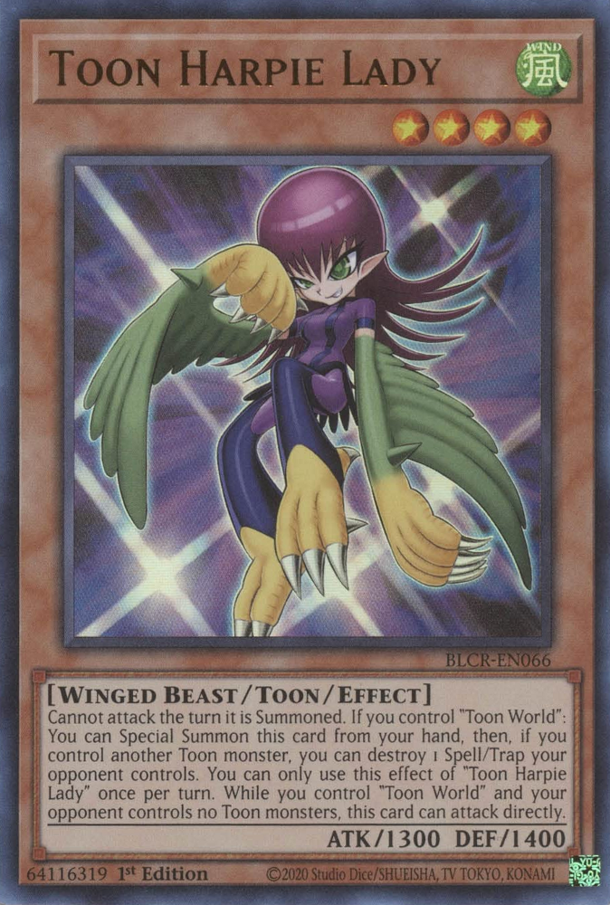 Toon Harpie Lady [BLCR-EN066] Ultra Rare | Exor Games Truro