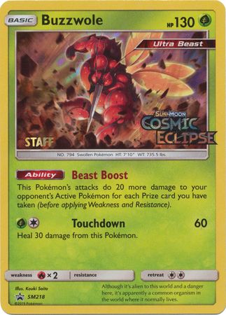 Buzzwole (SM218) (Staff Prerelease Promo) [Sun & Moon: Black Star Promos] | Exor Games Truro