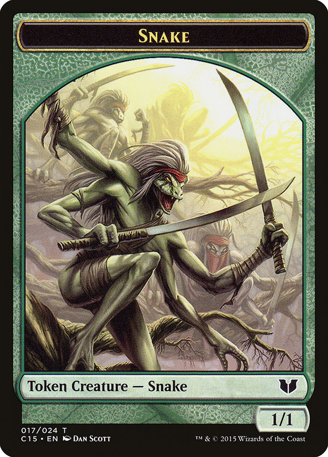 Snake (017) // Saproling Double-Sided Token [Commander 2015 Tokens] | Exor Games Truro