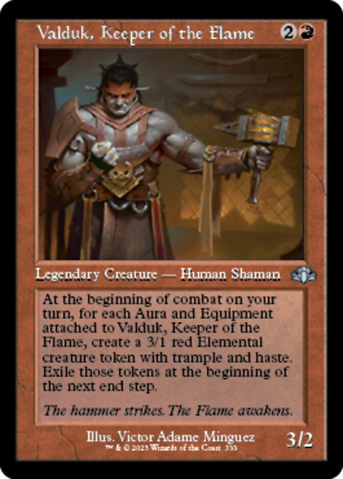 Valduk, Keeper of the Flame (Retro) [Dominaria Remastered] | Exor Games Truro