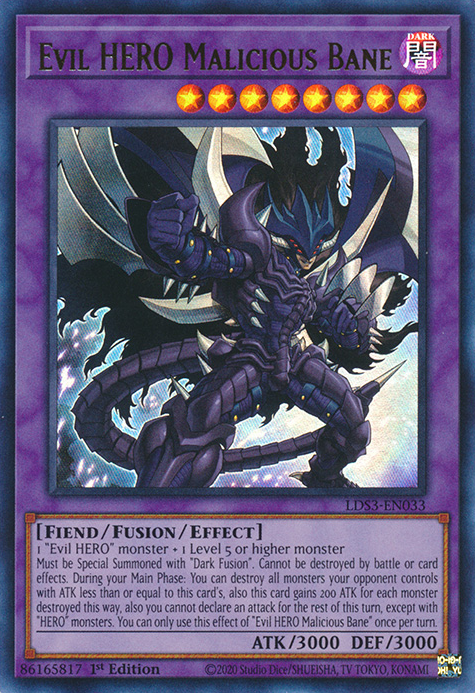 Evil HERO Malicious Bane [LDS3-EN033] Ultra Rare | Exor Games Truro