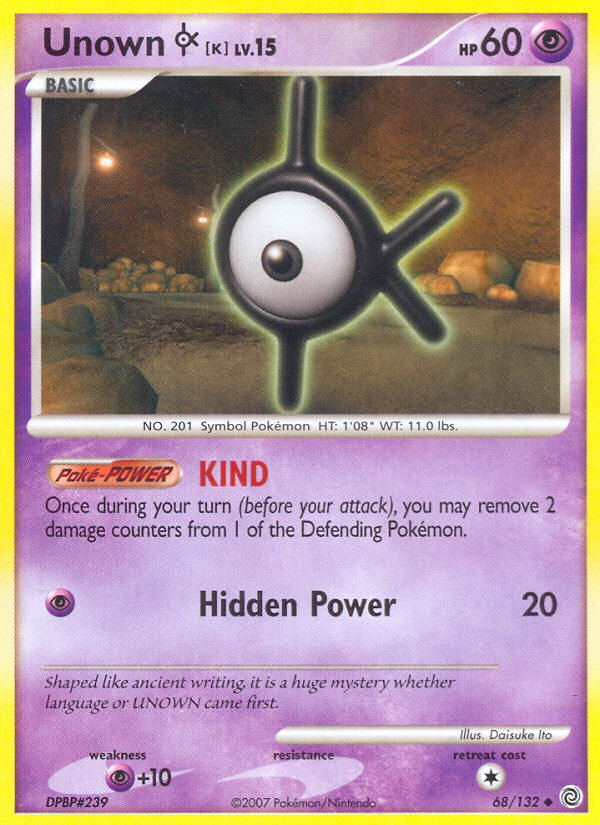 Unown K (68/132) [Diamond & Pearl: Secret Wonders] | Exor Games Truro