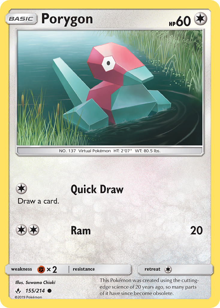 Porygon (155/214) [Sun & Moon: Unbroken Bonds] | Exor Games Truro