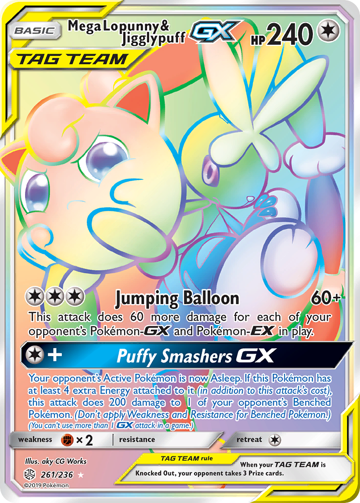 Mega Lopunny & Jigglypuff GX (261/236) [Sun & Moon: Cosmic Eclipse] | Exor Games Truro