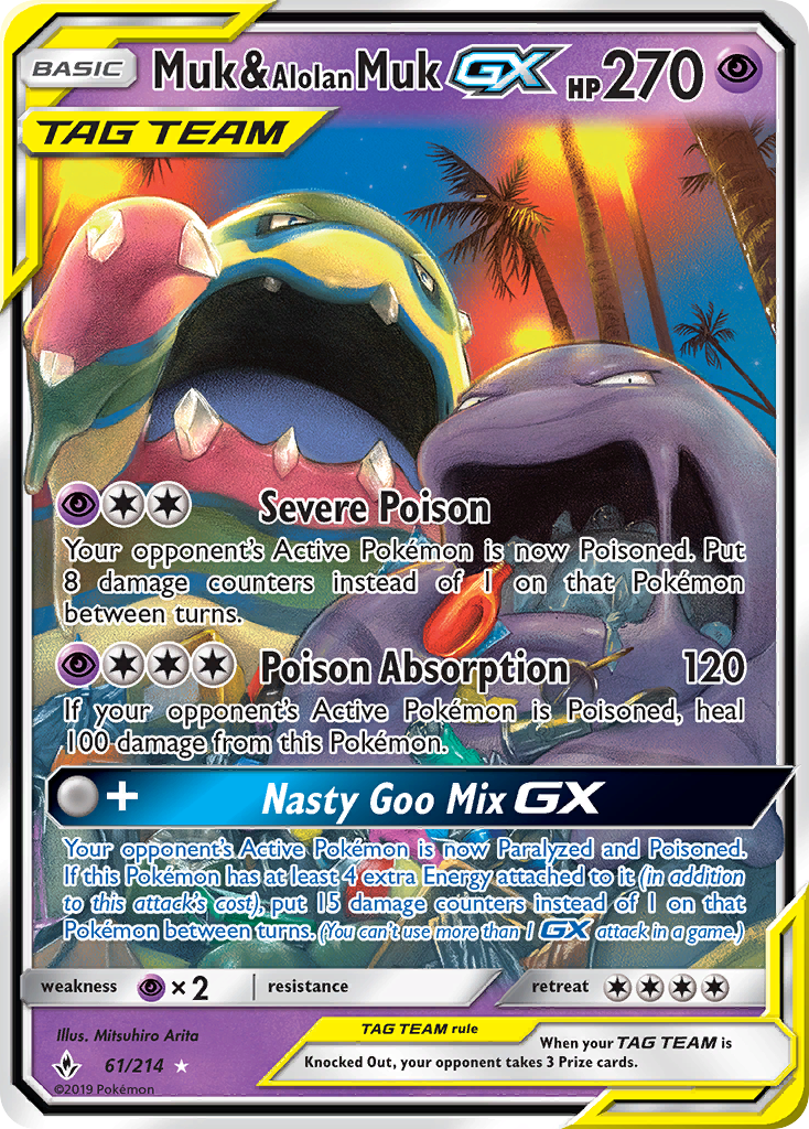 Muk & Alolan Muk GX (61/214) [Sun & Moon: Unbroken Bonds] | Exor Games Truro