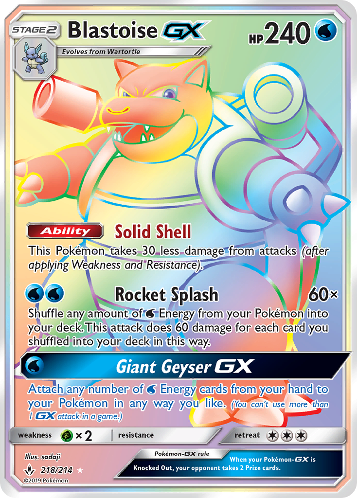 Blastoise GX (218/214) [Sun & Moon: Unbroken Bonds] | Exor Games Truro