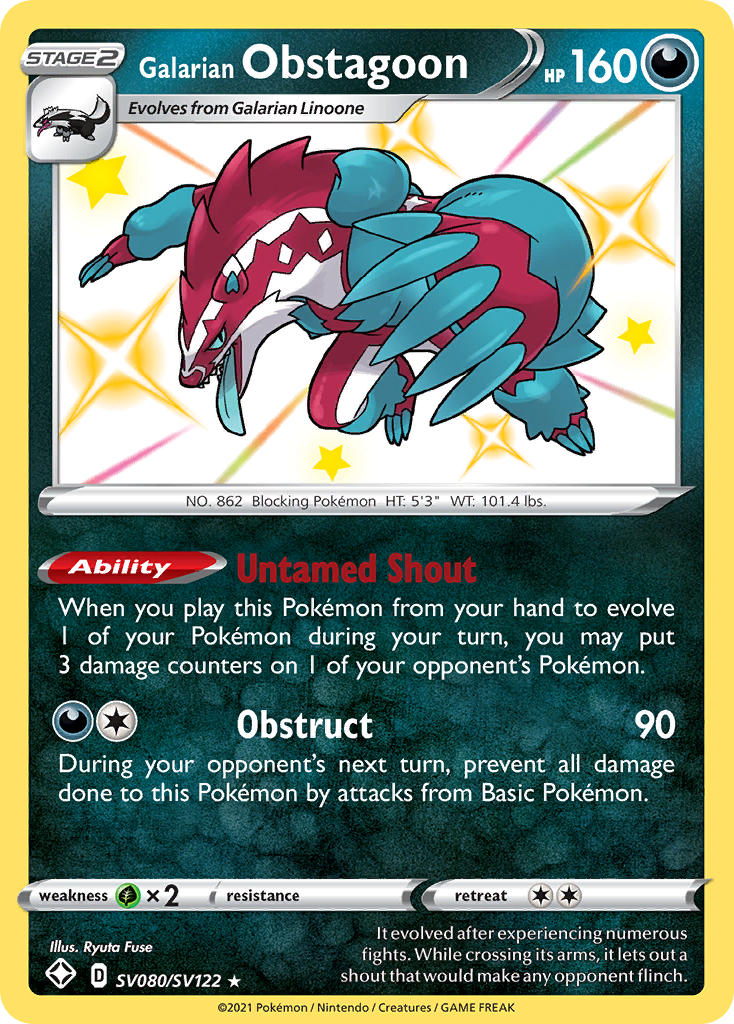 Galarian Obstagoon (SV080/SV122) [Sword & Shield: Shining Fates] | Exor Games Truro