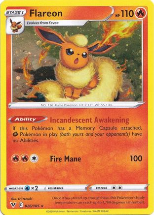 Flareon (026/185) (Cosmos Holo) [Sword & Shield: Vivid Voltage] | Exor Games Truro