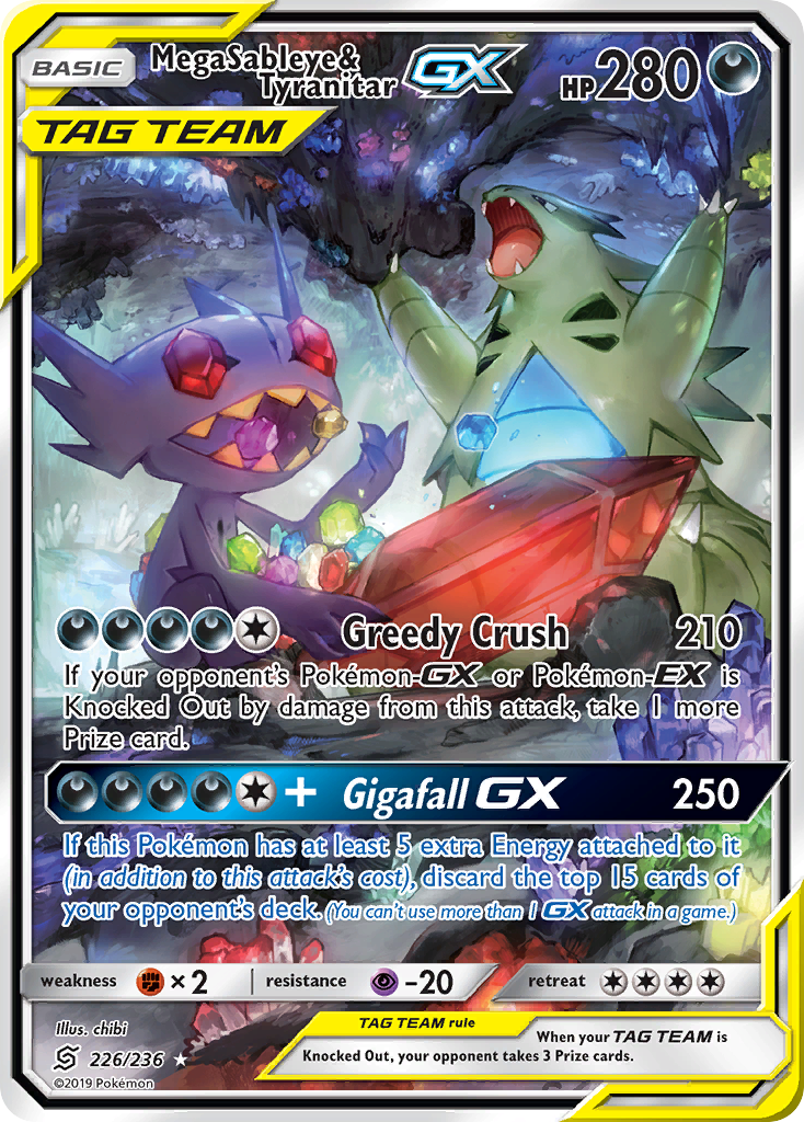 Mega Sableye & Tyranitar GX (226/236) [Sun & Moon: Unified Minds] | Exor Games Truro