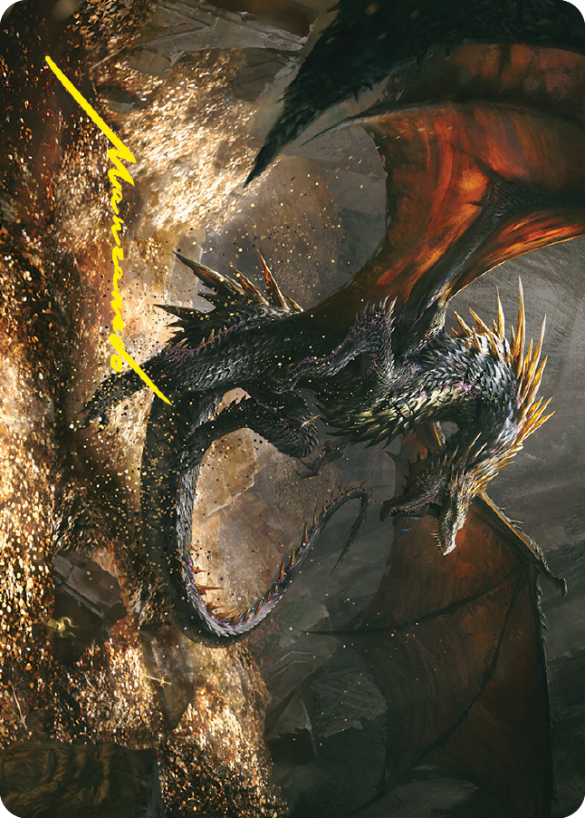 Cavern-Hoard Dragon Art Card (Gold-Stamped Signature) [The Lord of the Rings: Tales of Middle-earth Art Series] | Exor Games Truro