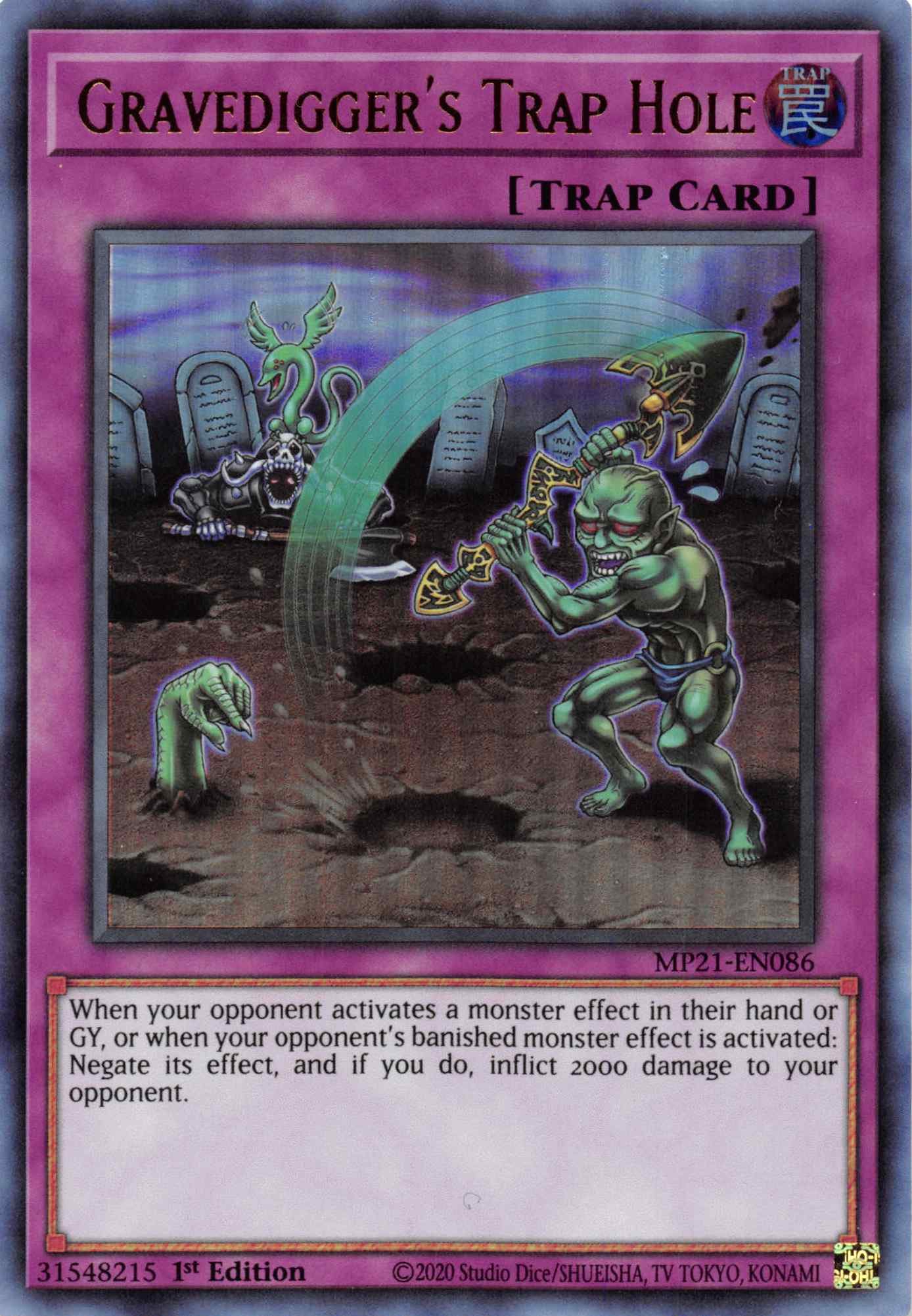 Gravedigger's Trap Hole [MP21-EN086] Ultra Rare | Exor Games Truro