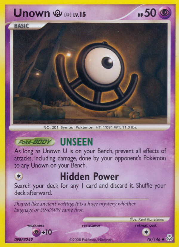 Unown U (78/146) [Diamond & Pearl: Legends Awakened] | Exor Games Truro