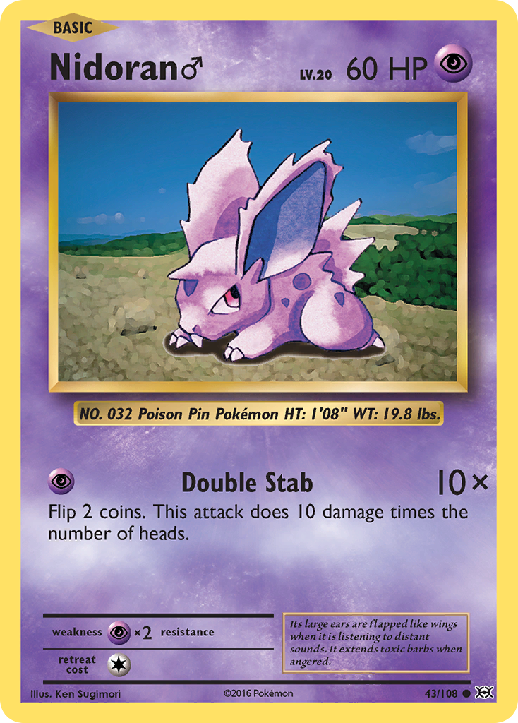 Nidoran (43/108) (Male) [XY: Evolutions] | Exor Games Truro