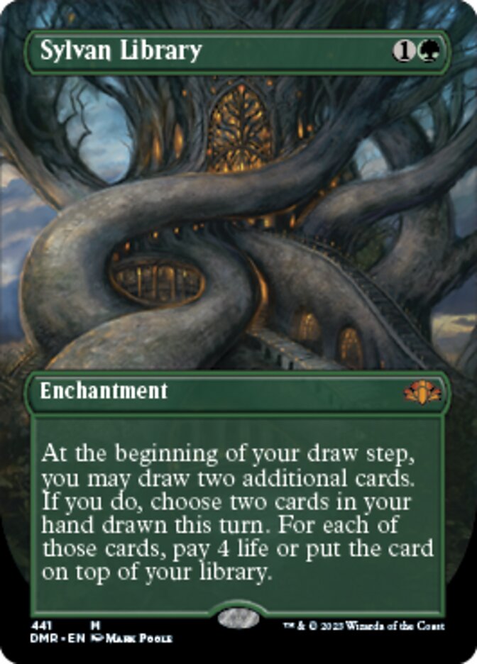 Sylvan Library (Borderless Alternate Art) [Dominaria Remastered] | Exor Games Truro