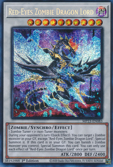 Red-Eyes Zombie Dragon Lord [MP23-EN083] Prismatic Secret Rare | Exor Games Truro