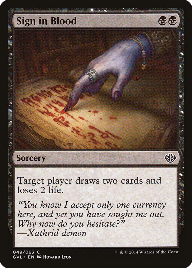 Sign in Blood (Garruk vs. Liliana) [Duel Decks Anthology] | Exor Games Truro