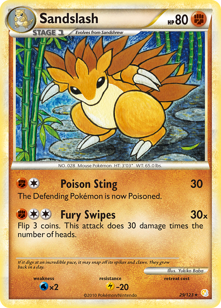 Sandslash (29/123) [HeartGold & SoulSilver: Base Set] | Exor Games Truro