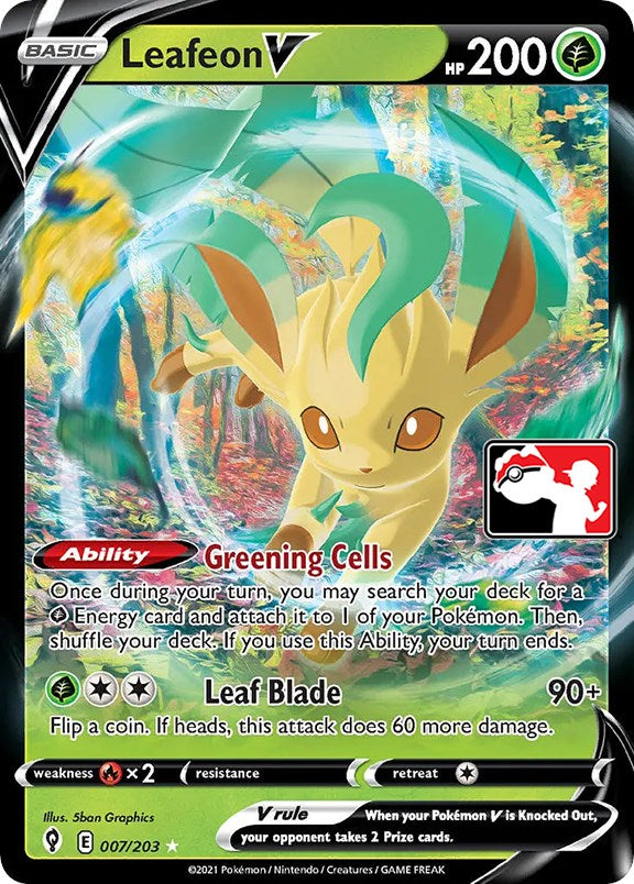 Leafeon V (007/203) [Prize Pack Series One] | Exor Games Truro