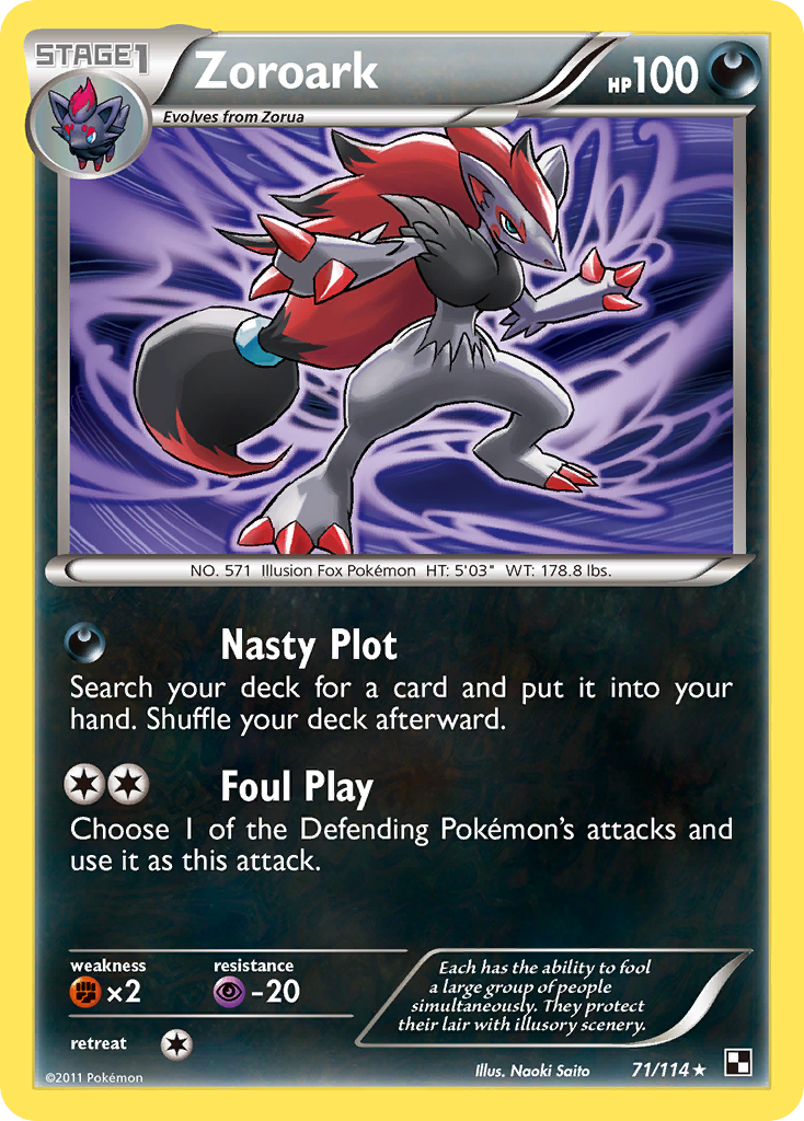 Zoroark (71/114) (Theme Deck Exclusive) [Black & White: Base Set] | Exor Games Truro