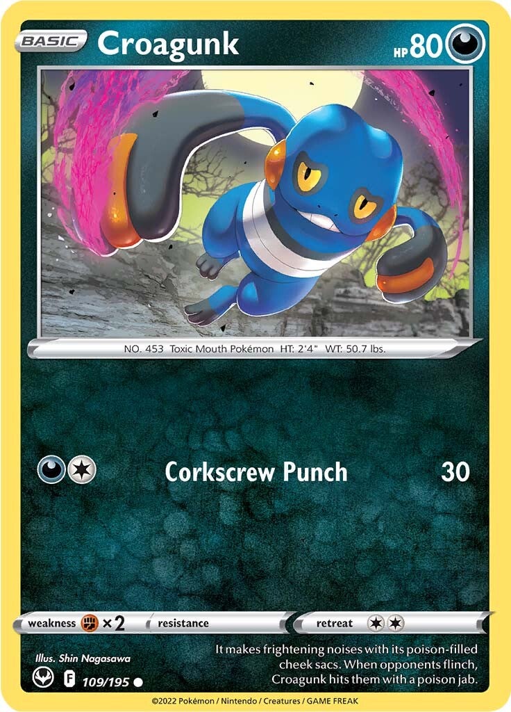 Croagunk (109/195) [Sword & Shield: Silver Tempest] | Exor Games Truro