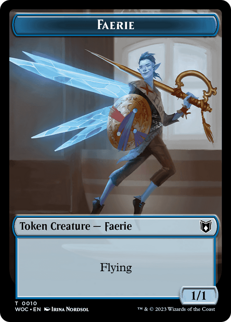 Faerie // Saproling Double-Sided Token [Wilds of Eldraine Commander Tokens] | Exor Games Truro