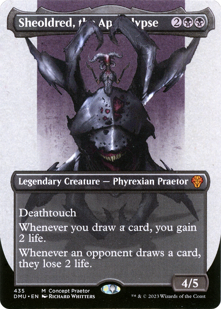 Sheoldred, the Apocalypse (Borderless Concept Praetors) [Phyrexia: All Will Be One] | Exor Games Truro