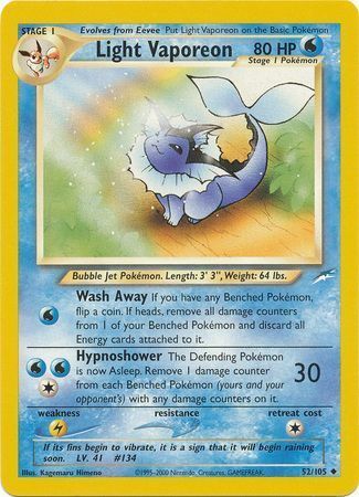 Light Vaporeon (52/105) [Neo Destiny Unlimited] | Exor Games Truro