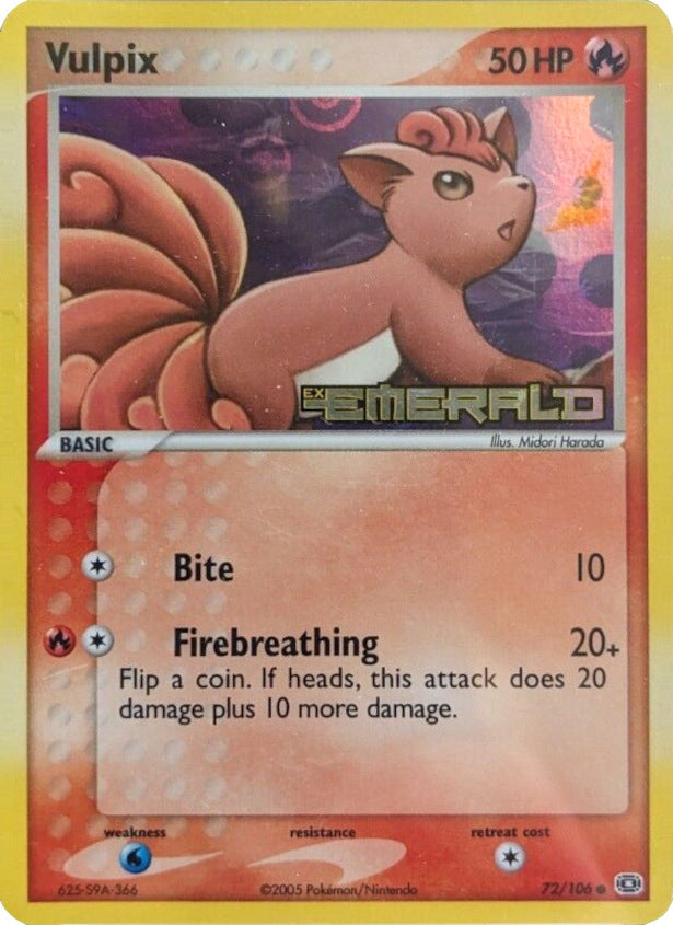 Vulpix (72/106) (Stamped) [EX: Emerald] | Exor Games Truro