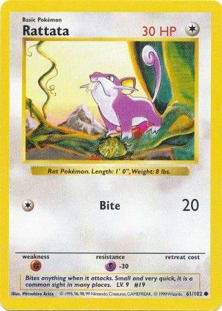 Rattata (61/102) [Base Set Shadowless Unlimited] | Exor Games Truro