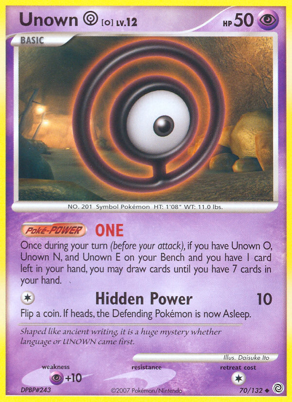 Unown O (70/132) [Diamond & Pearl: Secret Wonders] | Exor Games Truro