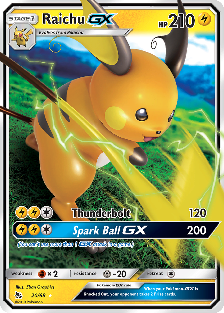 Raichu GX (20/68) [Sun & Moon: Hidden Fates] | Exor Games Truro