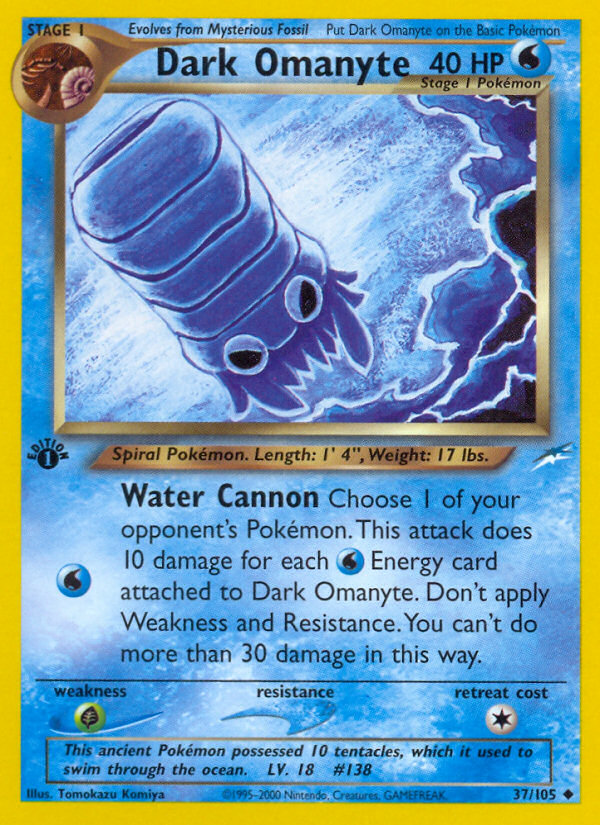 Dark Omanyte (37/105) [Neo Destiny 1st Edition] | Exor Games Truro